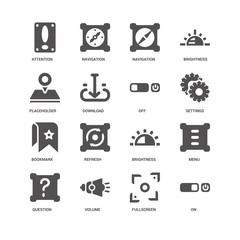 On, Settings, Off, Question, Menu, Attention, Placeholder, Bookm