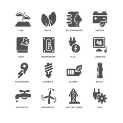 Plug, Thermometer, Leaf, Leaves, Bottle, Battery, Lightbulb, Ele