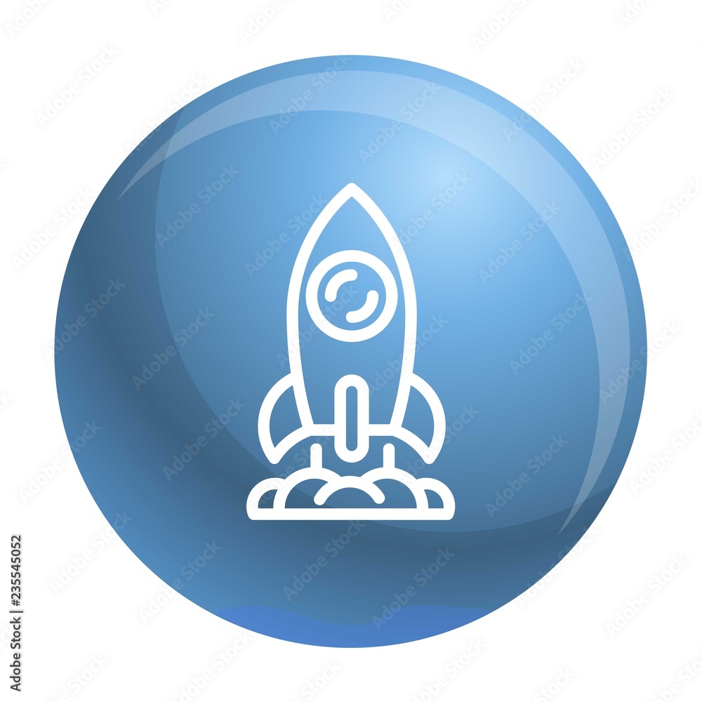 Poster start up rocket icon. outline start up rocket vector icon for web design isolated on white backgroun
