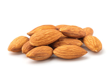 Almonds isolated on white background