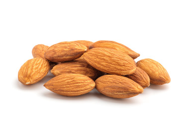 Almonds isolated on white background