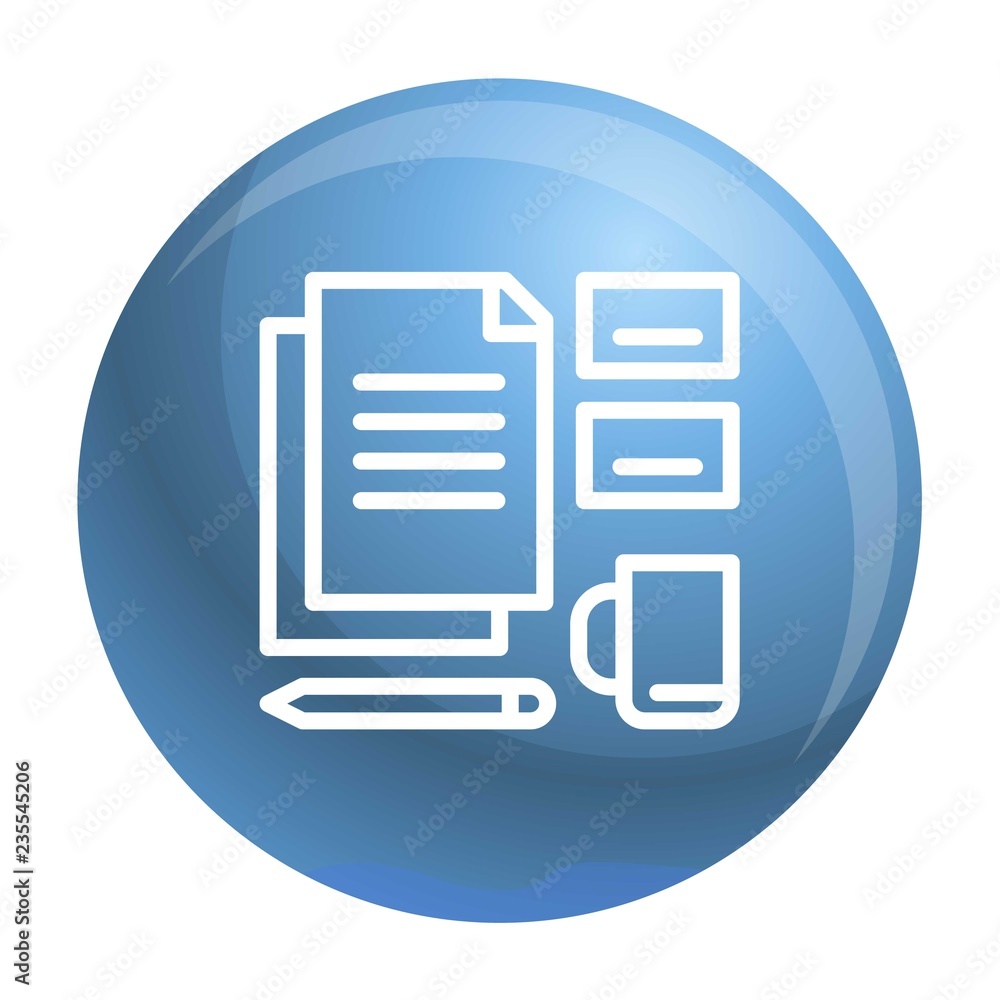 Poster office set tool icon. outline office set tool vector icon for web design isolated on white backgroun
