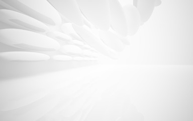 Abstract smooth white interior of the future. Architectural background. 3D illustration and rendering 