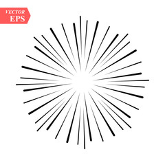 Obraz premium Vintage Sunburst Explosion Handdrawn Design Element Fireworks Black Rays
