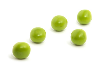 Green peas isolated on the white background