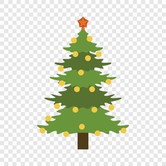 Xmas fir tree icon. Flat illustration of xmas fir tree vector icon for web design