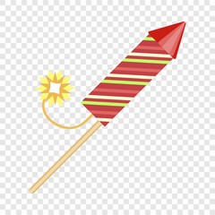 Festive rocket icon. Flat illustration of festive rocket vector icon for web design