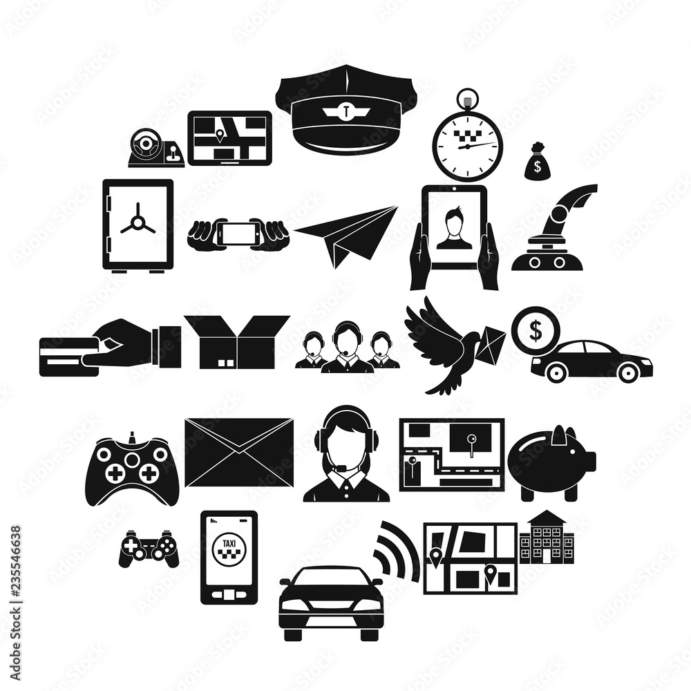 Poster phone call icons set. simple set of 25 phone call vector icons for web isolated on white background