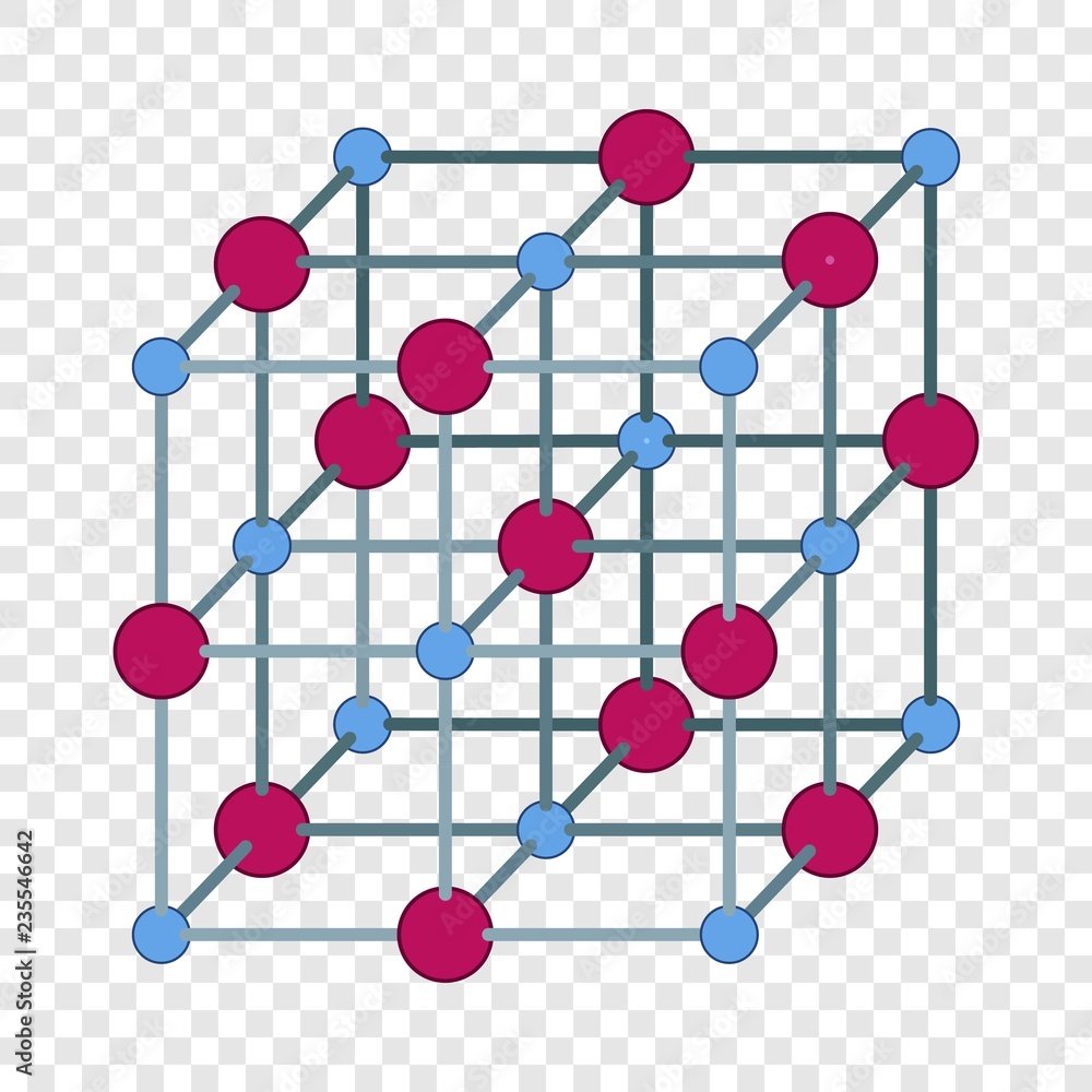 Poster atomic cube icon. flat illustration of atomic cube vector icon for web design
