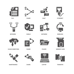 Transfer, Shield, File, Share, Memory card, Folder, Laptop icon