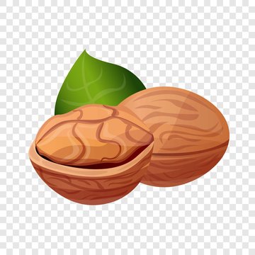 Eco Walnut Icon. Cartoon Of Eco Walnut Vector Icon For Web Design  