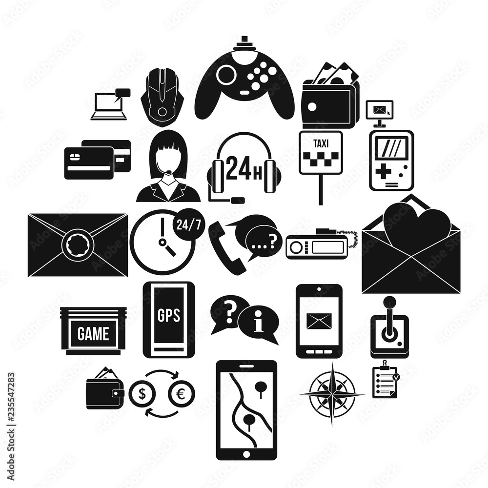 Poster general information icons set. simple set of 25 general information vector icons for web isolated on