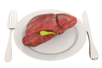 Liver Disease Diet concept, 3D rendering