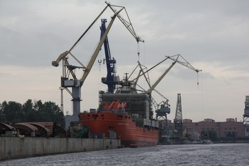 cranes in port