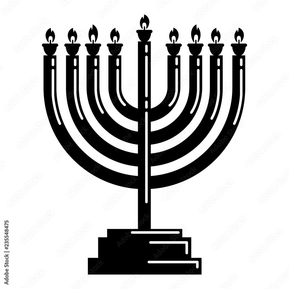 Poster menorah icon. simple illustration of menorah vector icon for web design isolated on white background
