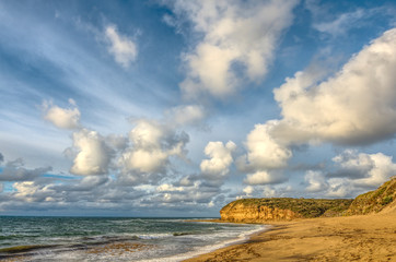 Cumulonimbus clouds over Bells Beach, Great Ocean Road, Victoria, Australia