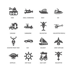 Helicopter, Submarine, Tank, Small submarine, Army airplane, Sai