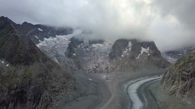 Glacier Swiss Alps Drone Footage 