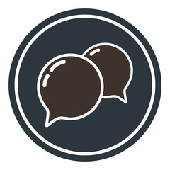 Chat icon set. Dialog text. Vector illustration on blue background