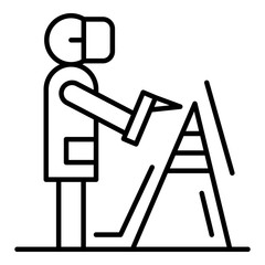 Welder weld metal icon. Outline welder weld metal vector icon for web design isolated on white background