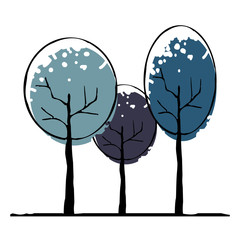 Winter trees icon vector illustration on white background