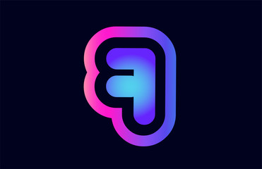 7 pink blue gradient number logo icon design