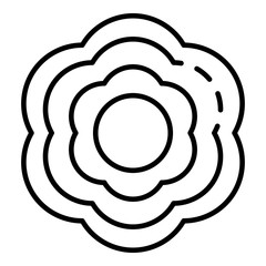 Candy cookie icon. Outline candy cookie vector icon for web design isolated on white background