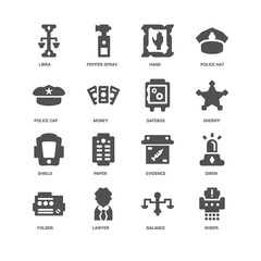 Shder, Sheriff, Safebox, Folder, Siren, Libra, Police cap, Shiel