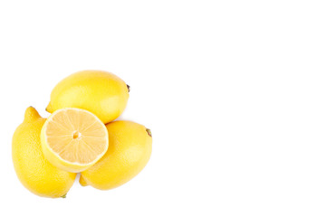 Lemon isolated on white background. Tropical fruit.