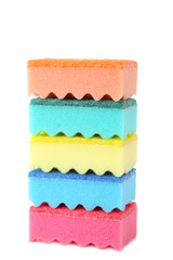 Sponges cleaning kit isolated on white background