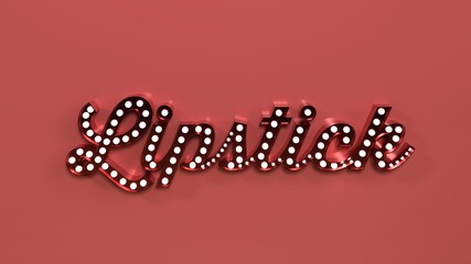 Lipstick Marquee In Red On Red Background