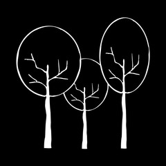Tree icon vector illustration on black background