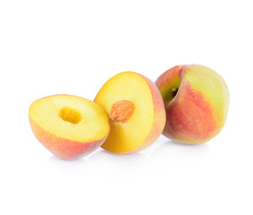 Slices Peach  isolated on a white background