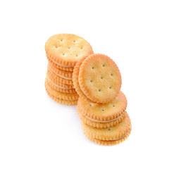 sandwich cookies with cream isolated on white background