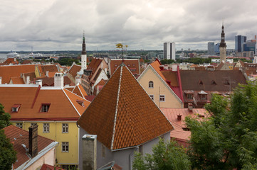 Tallinn Skyline in an Overcast Day