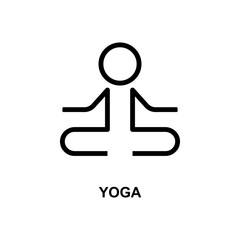 yoga sign simple line icon