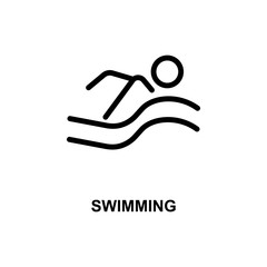 swimming sign simple line icon