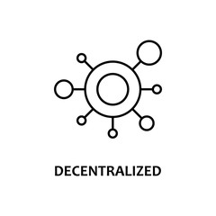 decentralized icon with name. Element of crypto currency for mobile concept and web apps. Thin line decentralized icon can be used for web and mobile