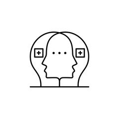 brainstorming, face, idea icon. Element of growth hacking icon. Thin line icon for website design and development, app development. Premium icon