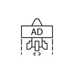 advertisement, banners, rocket icon. Element of growth hacking icon. Thin line icon for website design and development, app development. Premium icon