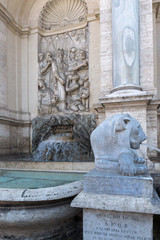 ROME, ITALY - JUNE 22, 2017: Amazing view of Fountain of Moses (Fountain Acqua Felice) in city of Rome, Italy