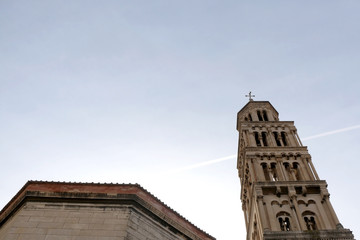 Saint Domnius bell tower and cathedral in Split, Croatia. Split is popular travel destination in Croatia.
