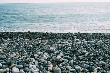 Sea and pebble beach