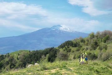 Fototapeta na wymiar Etna Mount Scene In Etna Park, Sicily