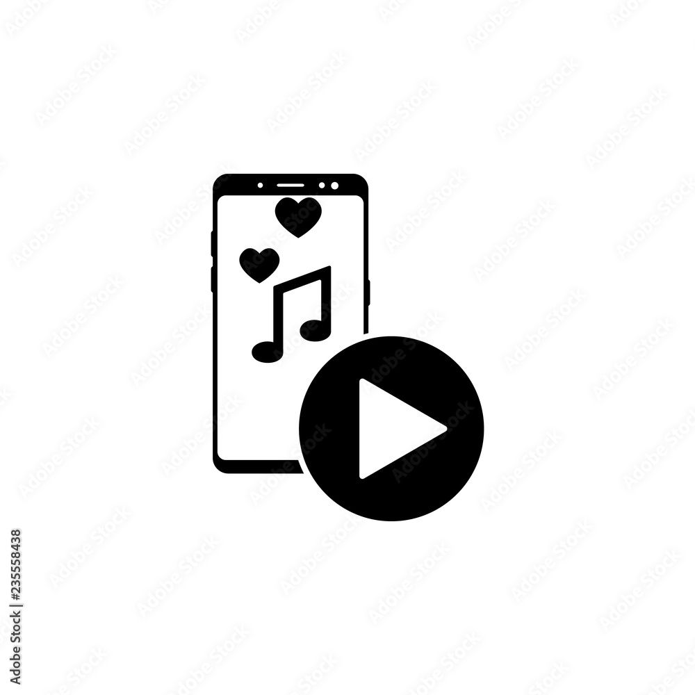 Poster smartphone multimedia application vector icon for websites and mobile minimalistic flat design
