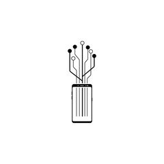 smartphone CPU, chip vector icon for websites and mobile minimalistic flat design