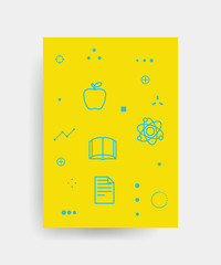 Vector poster design for Back to school with high detailed illustrations. Wrinkled paper, school supplies icons