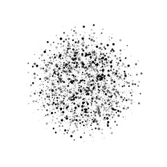 Scattered dense balck dots. Dark points dispersion