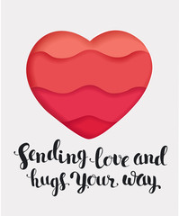 Red background with a heart frame