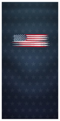 American flag for Memorial day, Veteran's day Columbus Day background, brush style - obrazy, fototapety, plakaty